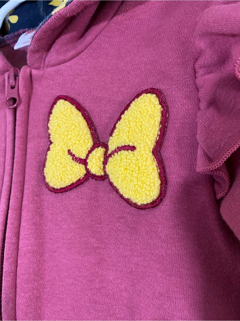 Disney Junior Minnie Mouse Pink Ruffle Zip Up Sweatshirt With Ears Size 4T - Picture 8 of 10